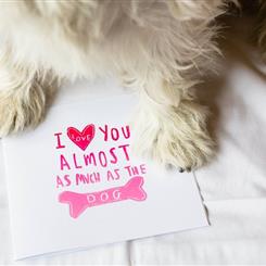 Greeting Card I love you almost as much as the dog